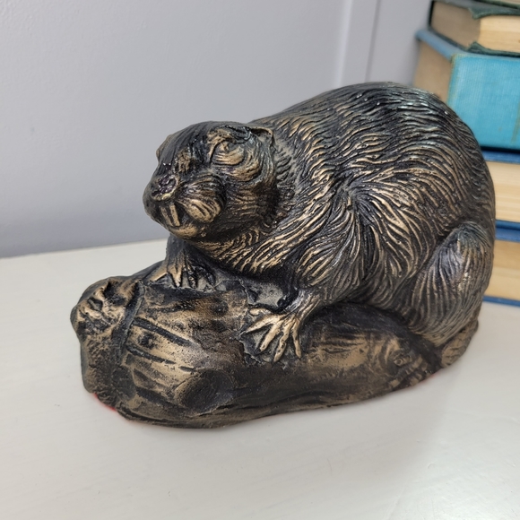 Mid-Century Modern Canadian Beaver Scupture Vintage Ceramic 6" - Picture 2 of 15